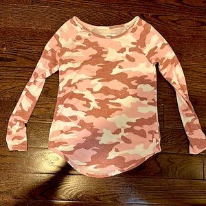 Pink Camo Long Sleeves Top